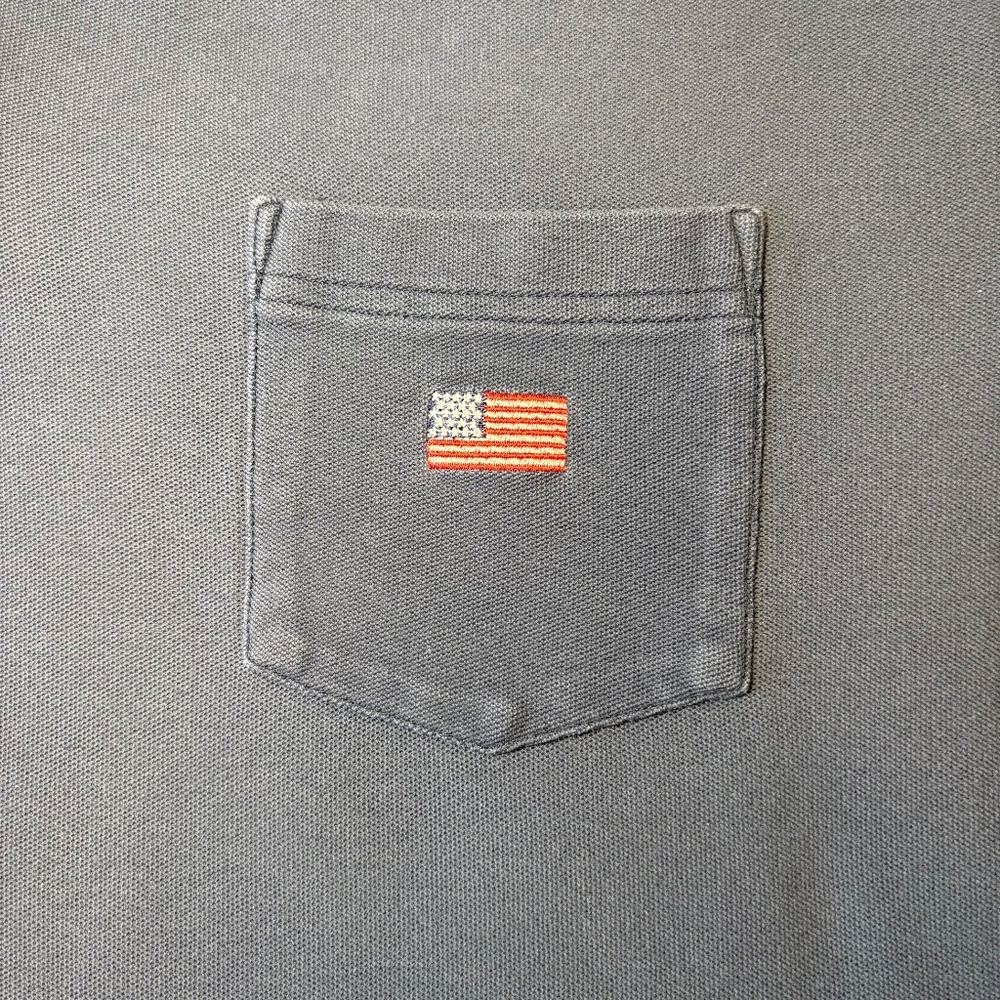 Orvis Polo Shirt Men’s XL Pique 100% Cotton Golf Short Sleeve American Flag‎ USA - Picture 5 of 11